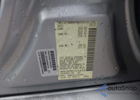 2014 Nissan Altima 2.5 S z USA, uszkodzony, nr VIN 1N4AL3AP9EN225459